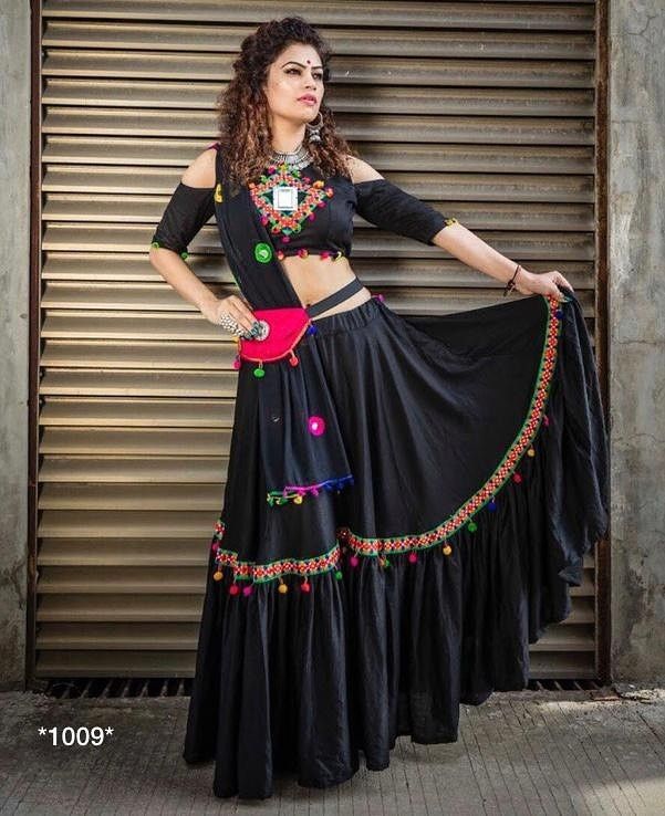 Off-Shoulder Choli with Flared Skirt